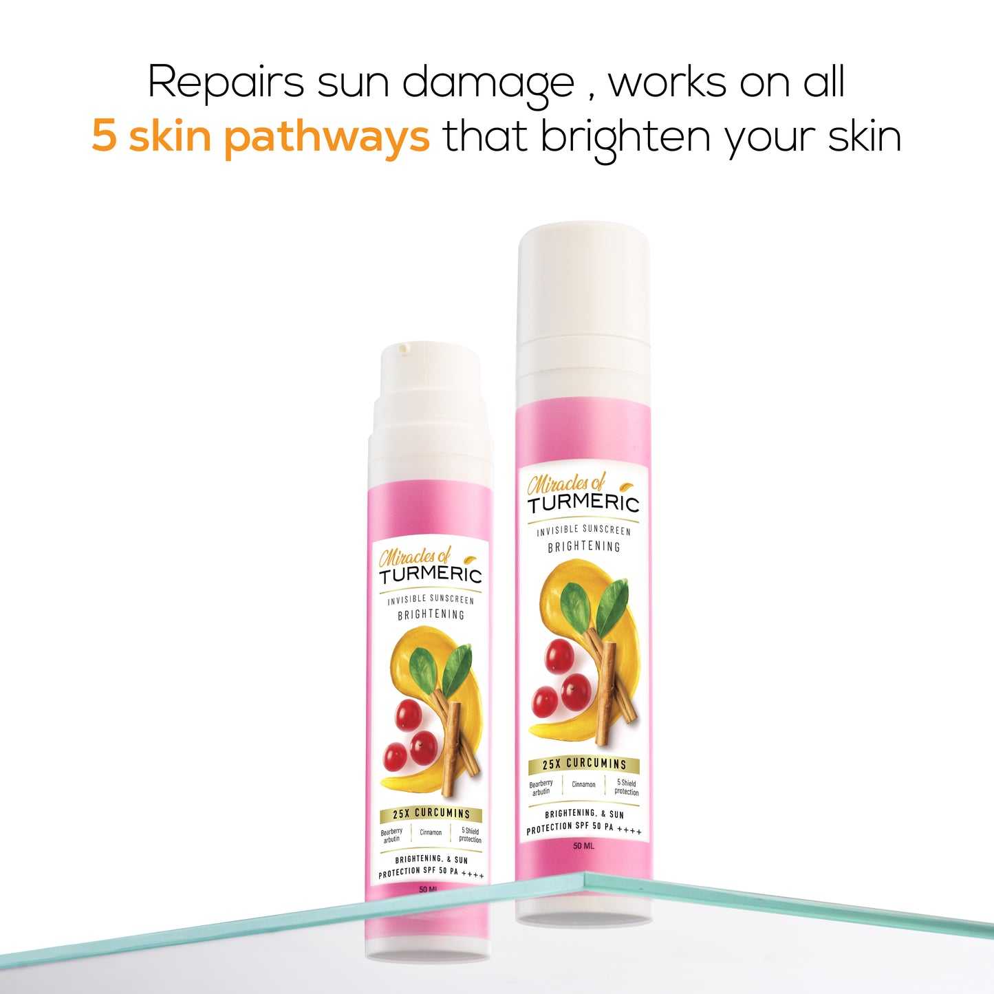 Invisible brightening sunscreen