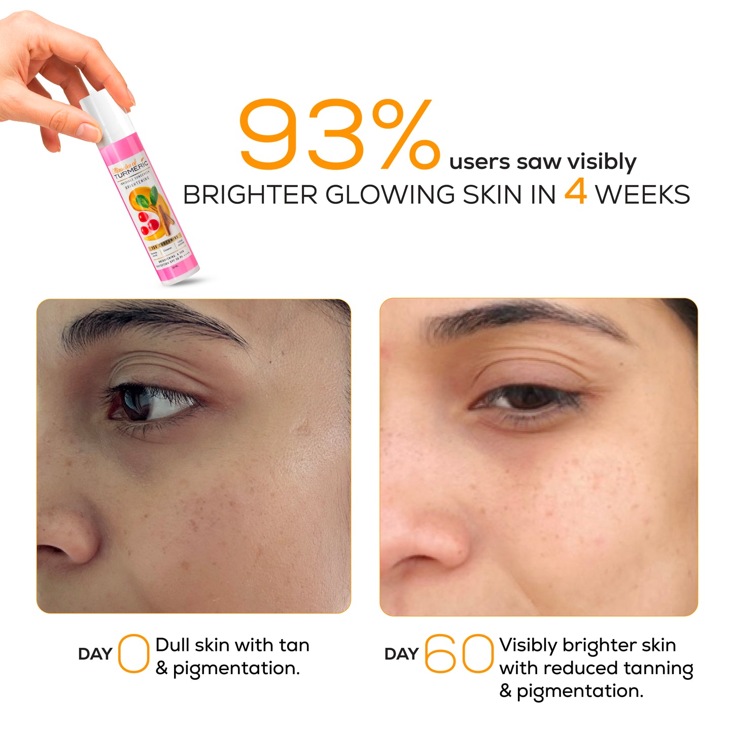 Invisible brightening sunscreen