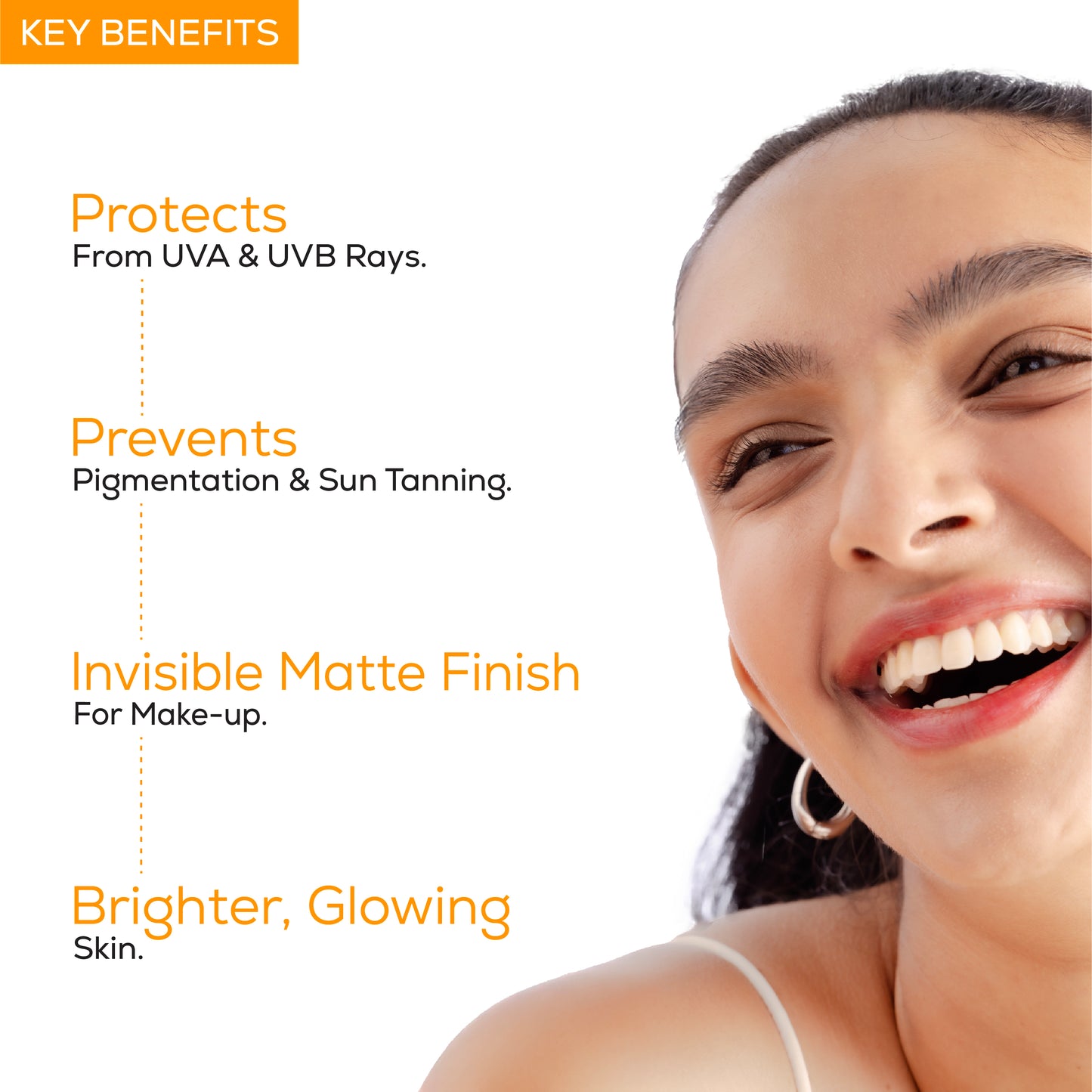 Invisible brightening sunscreen