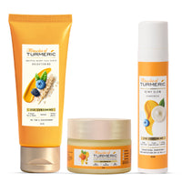 Brightening Scrub, Moisturizer, Sunscreen